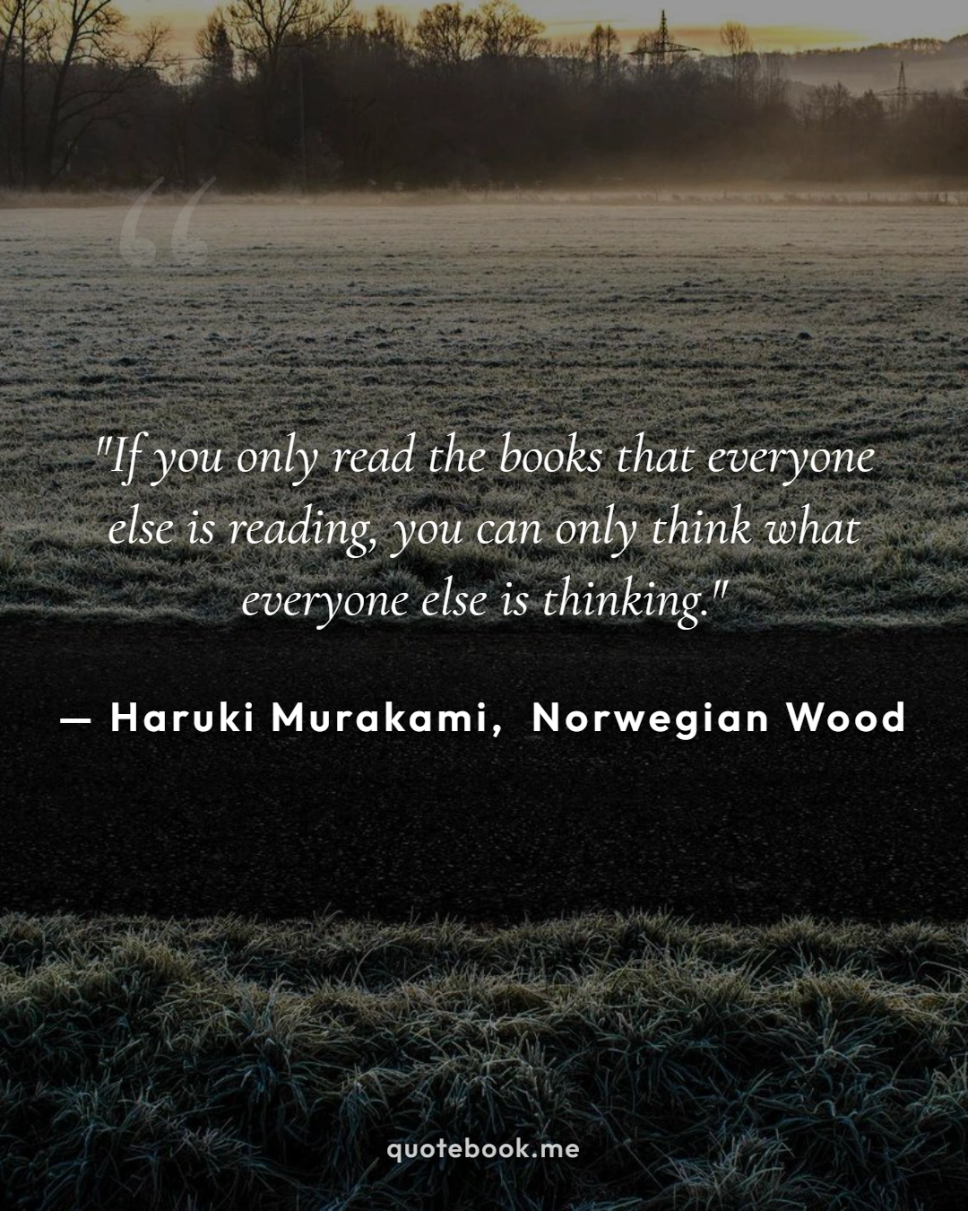 Haruki Murakami Norwegian Wood Quote Poster - Aesthetic Book Quote Card